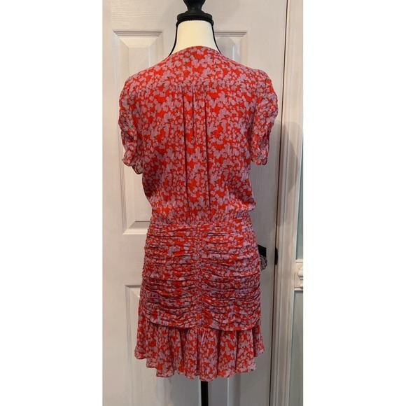 Tanya Taylor Red Printed Zora Dress Size 6 City Cocktail - Picture 3 of 10